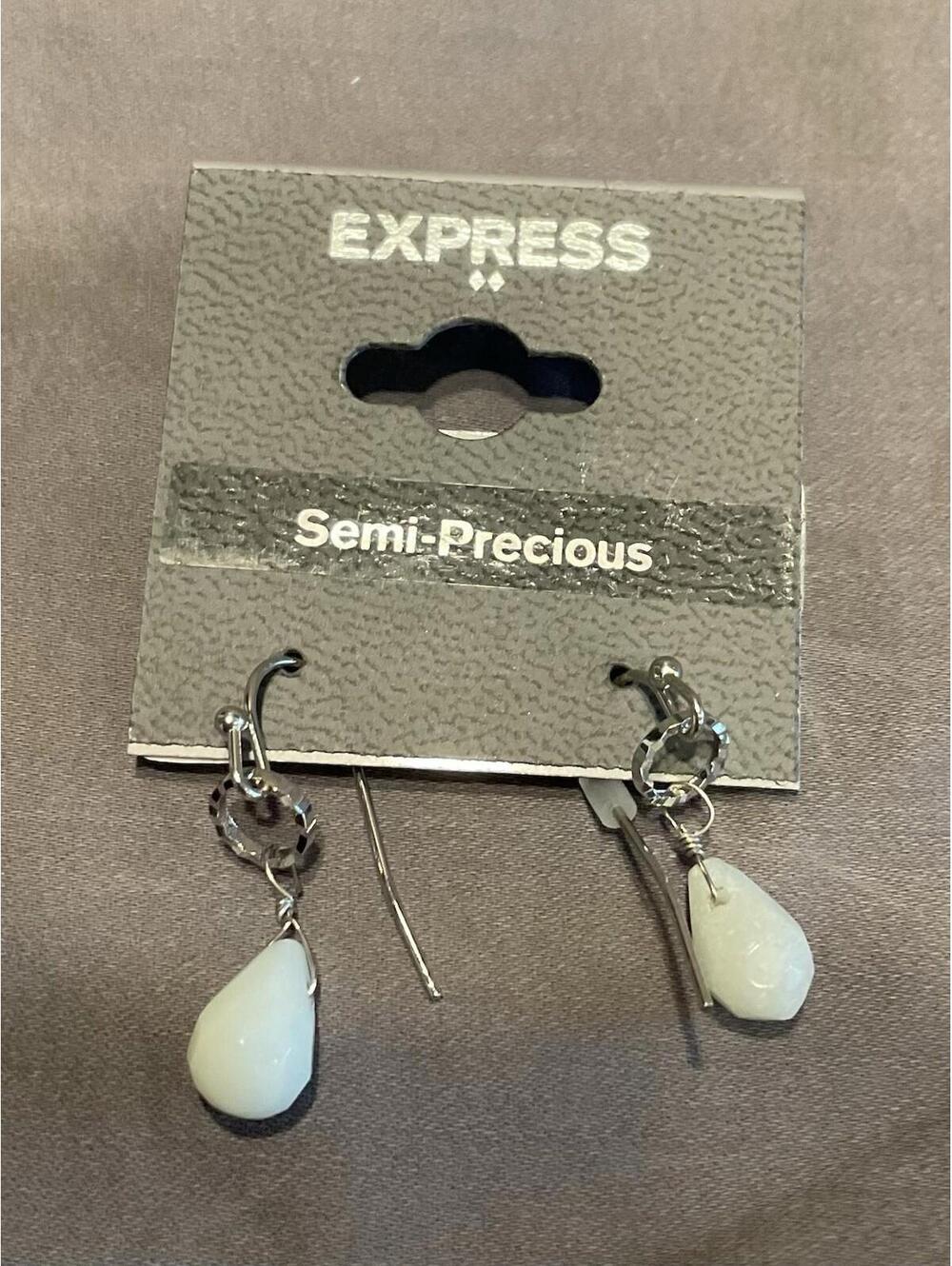 EXPRESS Silver Tone Danty Semi Precious Earrings originally $19.95 #1446